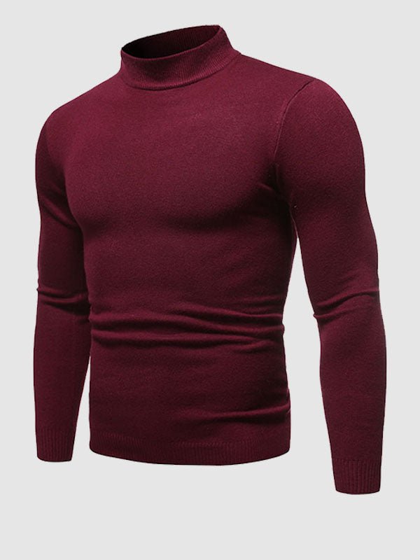 Męski dopasowany sweter z golfem