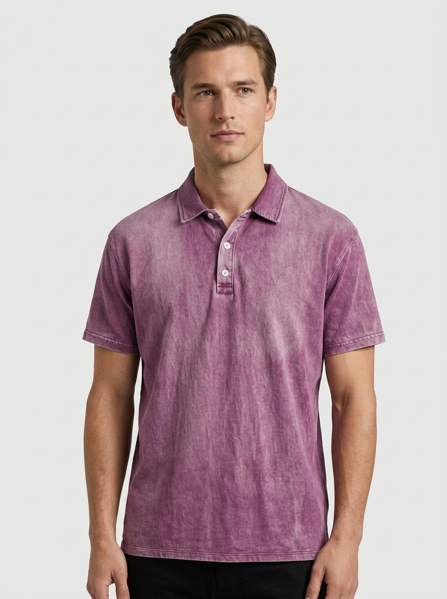 Men's Washed Cotton Polo Shirt