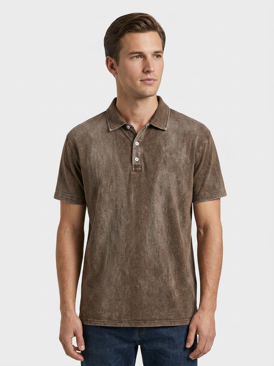 Men's Washed Cotton Polo Shirt