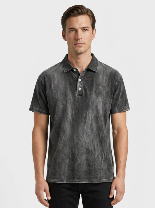 Men's Washed Cotton Polo Shirt
