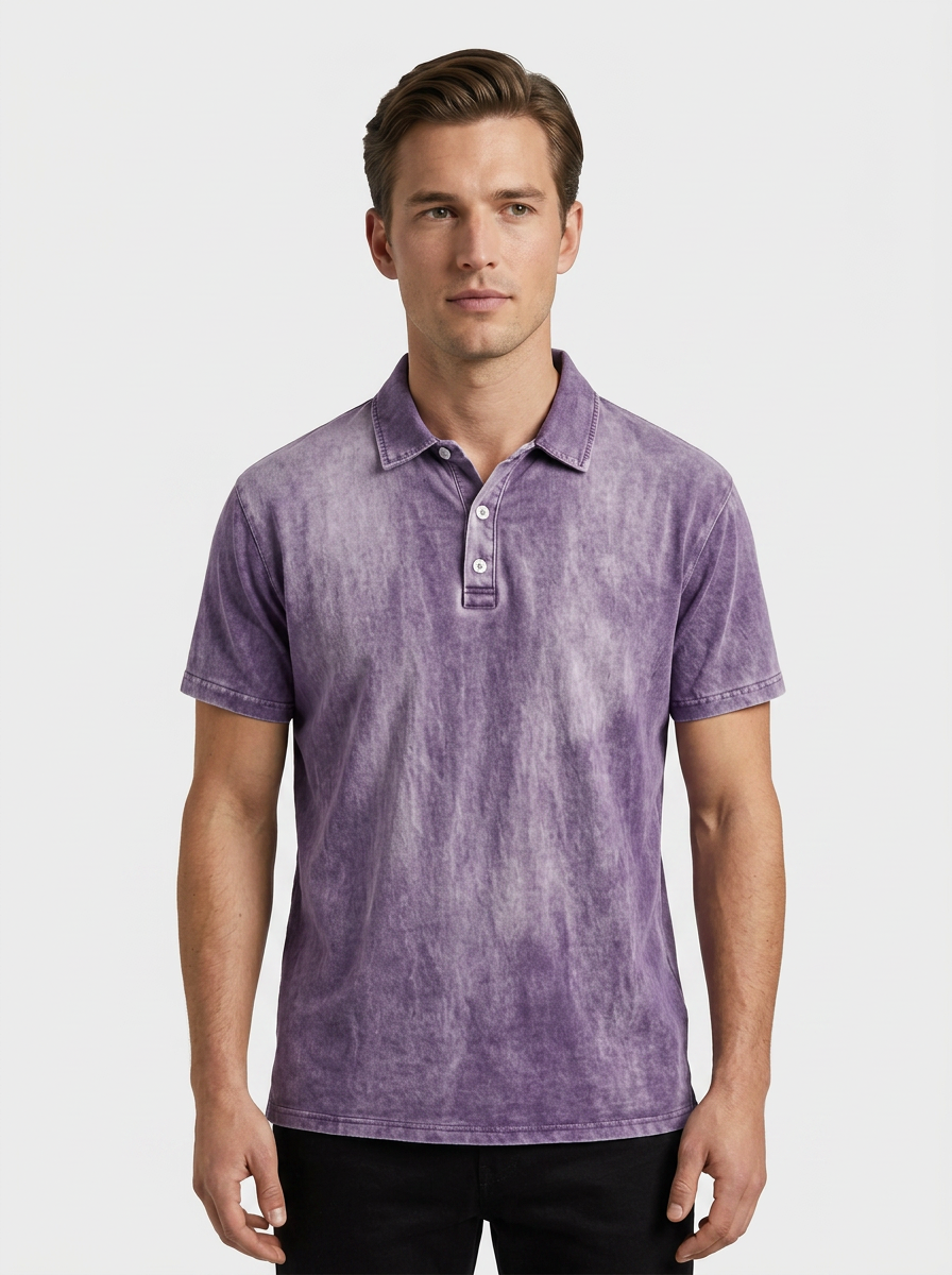 Men's Washed Cotton Polo Shirt