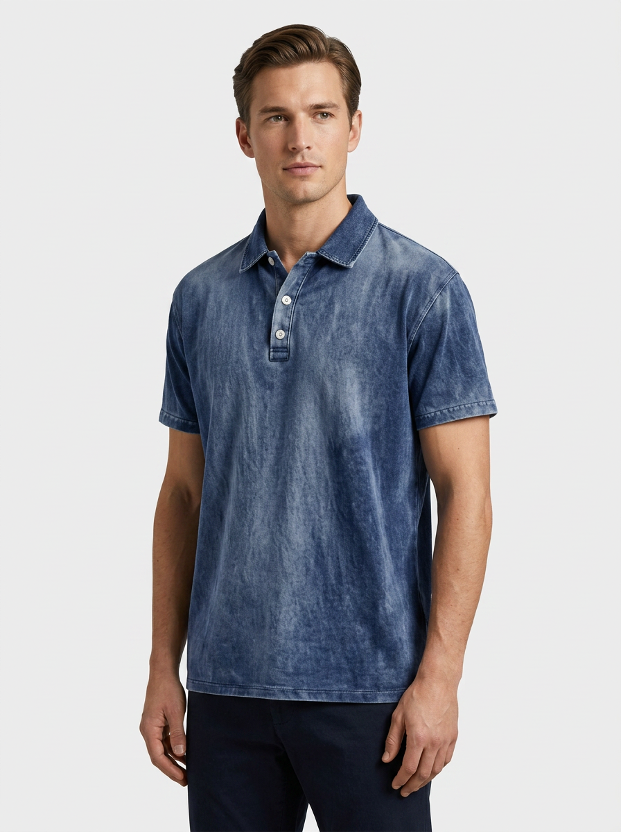 Men's Washed Cotton Polo Shirt