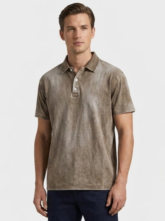 Men's Washed Cotton Polo Shirt