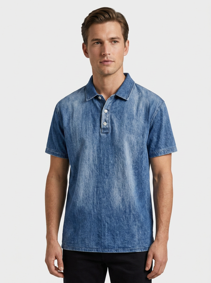 Men's Washed Cotton Polo Shirt