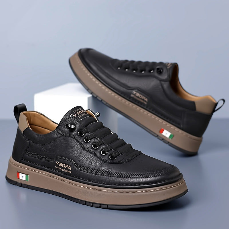 Men's Leather Casual Trainers