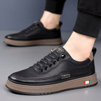 Męskie skórzane casualowe sneakersy