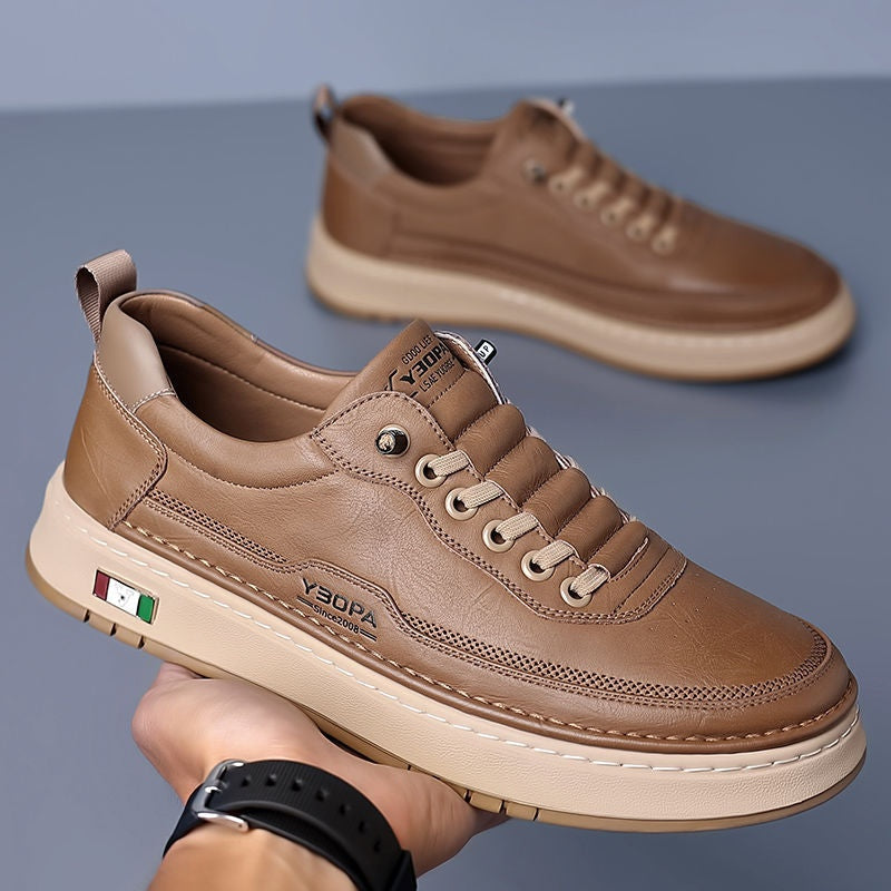 Men's Leather Casual Trainers
