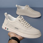 Męskie skórzane casualowe sneakersy