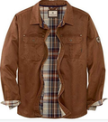 Surchemise longue à manches longues doublée à carreaux pour homme