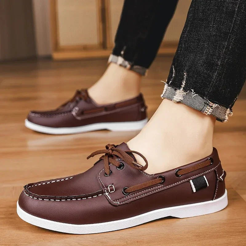 Men's Leather Summer Boat Shoes