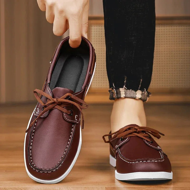 Men's Leather Summer Boat Shoes