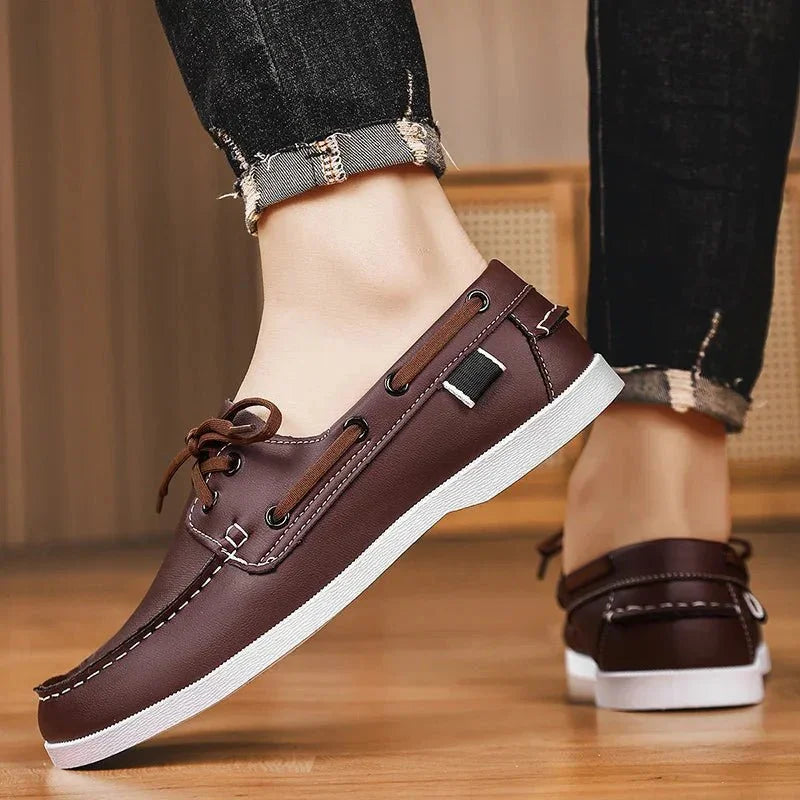 Men's Leather Summer Boat Shoes