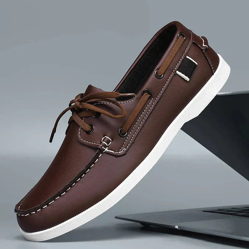 Men's Leather Summer Boat Shoes