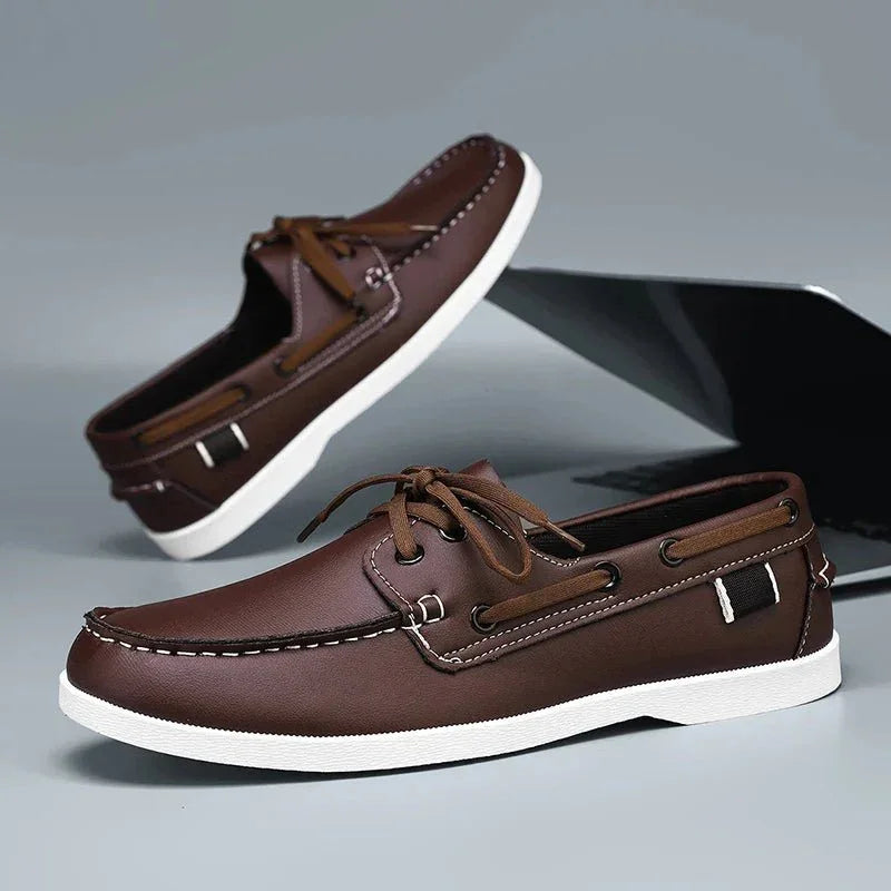Men's Leather Summer Boat Shoes