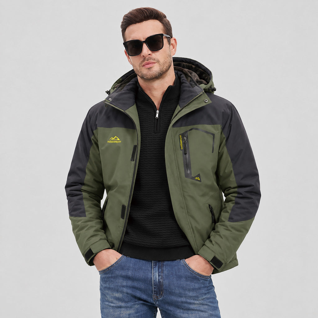 Men's Fleece-Lined Hooded Ski Jacket