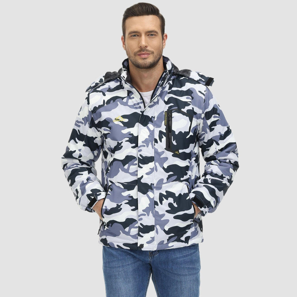 Men's Fleece-Lined Hooded Ski Jacket