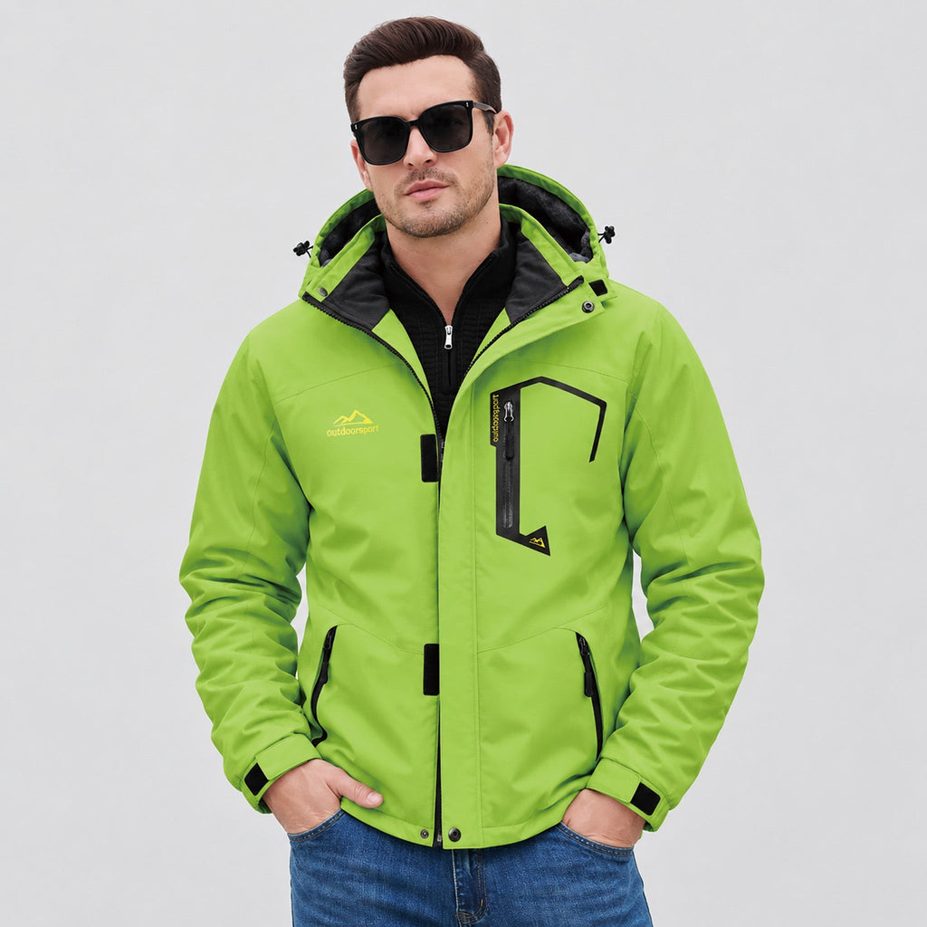 Men's Fleece-Lined Hooded Ski Jacket