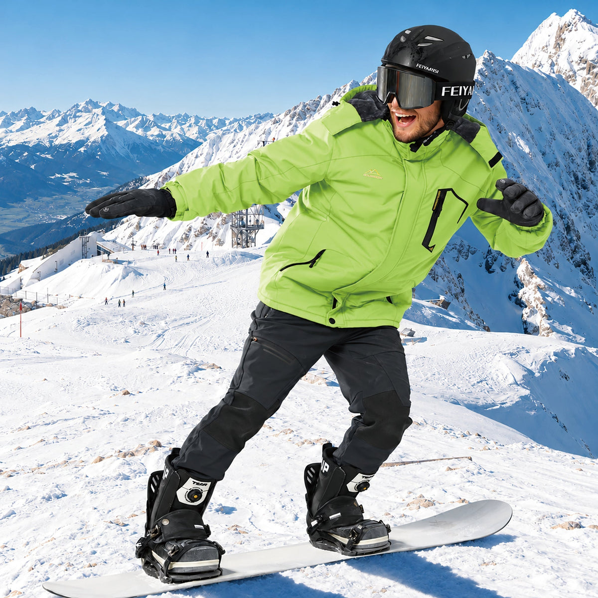 Men's Fleece-Lined Hooded Ski Jacket