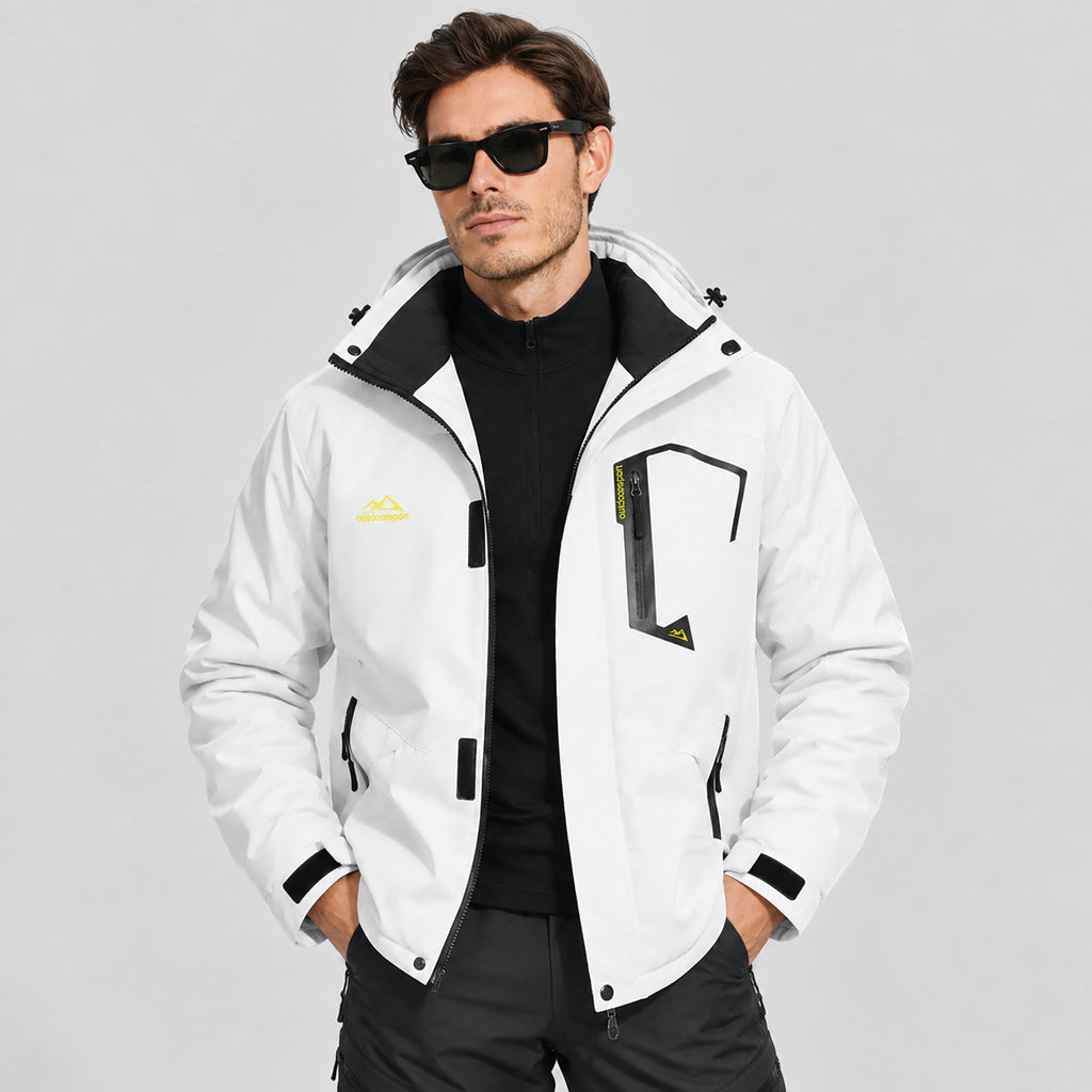Men's Fleece-Lined Hooded Ski Jacket