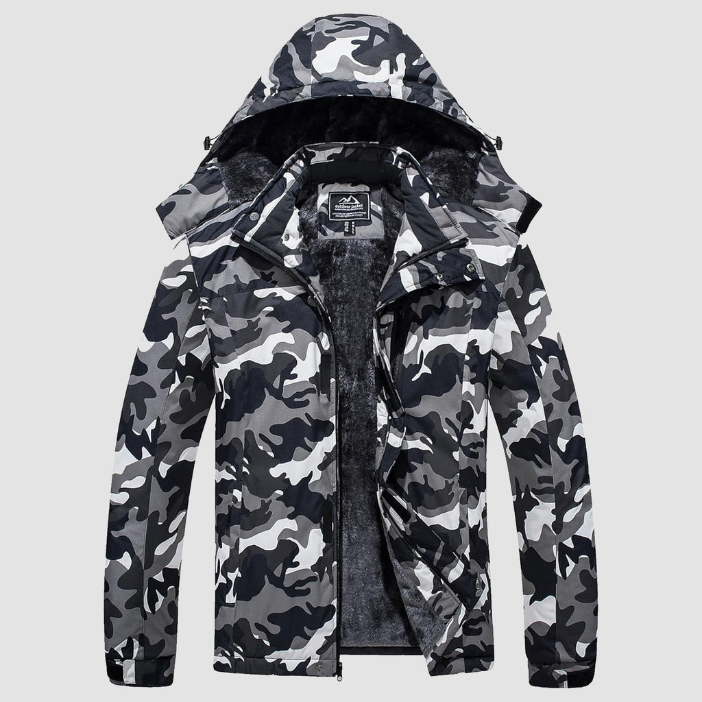 Veste d’hiver pour homme doublée en polaire avec capuche