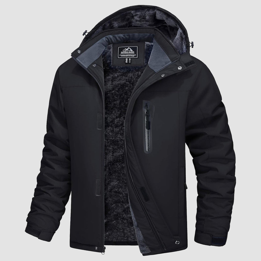 Veste d’hiver pour homme doublée en polaire avec capuche