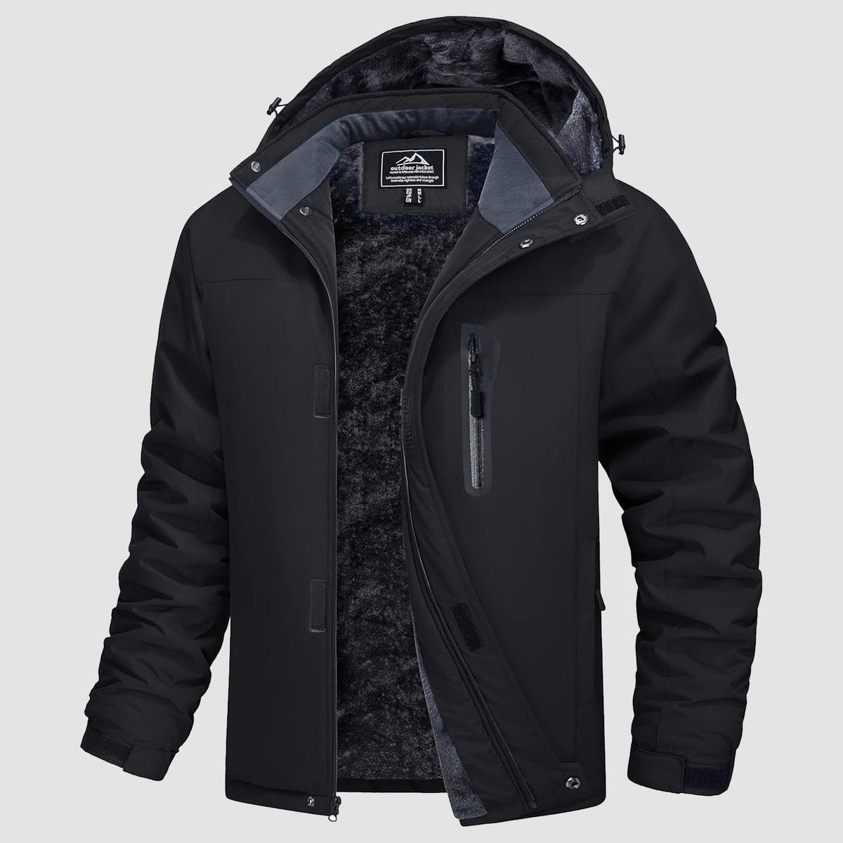 Veste d’hiver pour homme doublée en polaire avec capuche