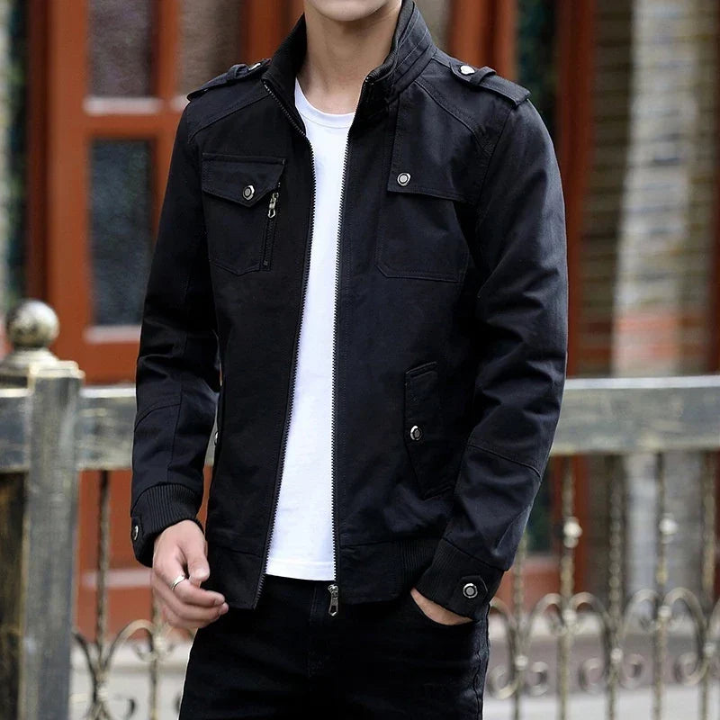 Blouson bomber utilitaire pour homme à col montant