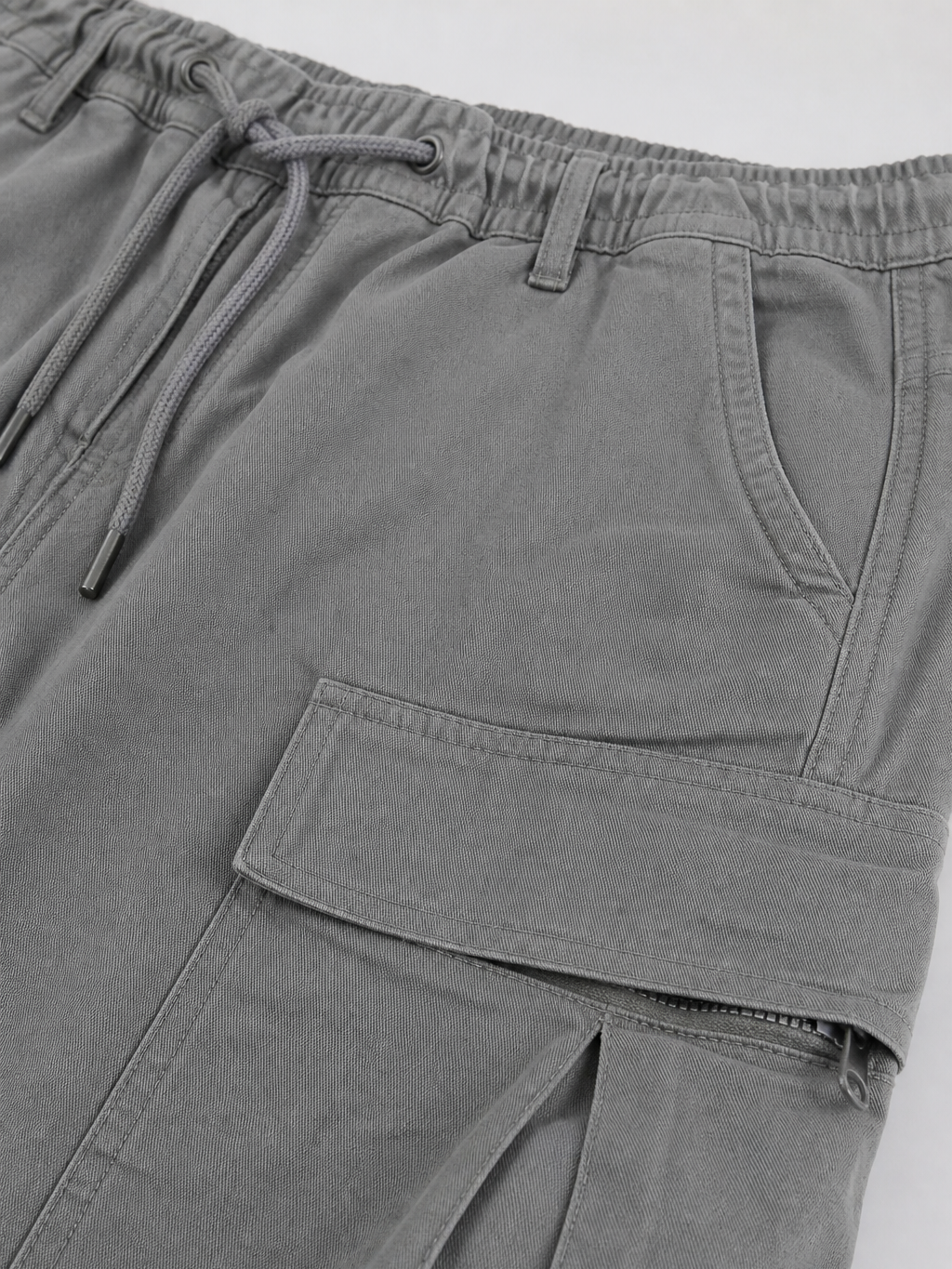 Men's Straight Fit Cargo Trousers | Drawstring Waist