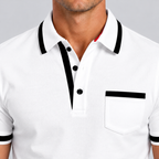 Men's Cotton Polo Shirt with Contrast Trim