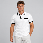 Men's Cotton Polo Shirt with Contrast Trim