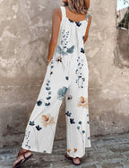 Women's Floral Print Wide Leg Jumpsuit