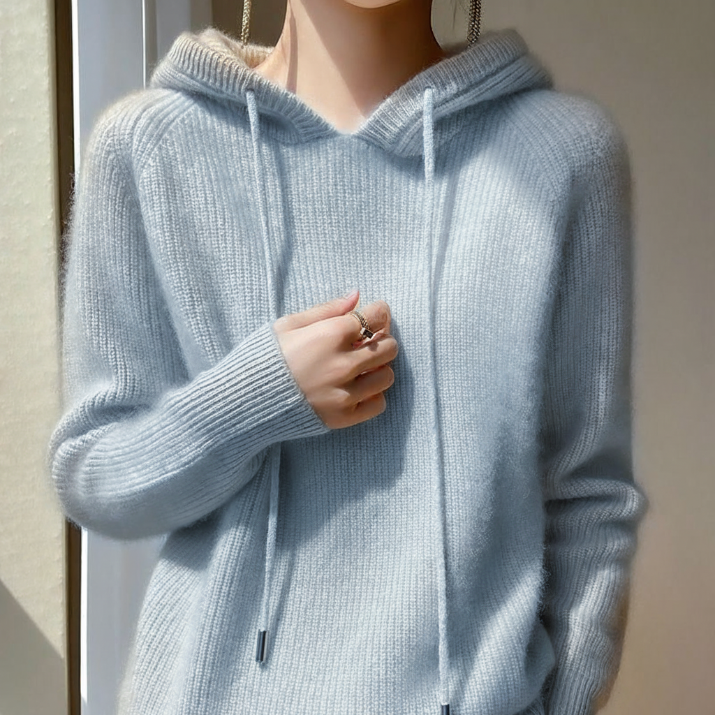 Women's Cashmere Blend Hooded Jumper