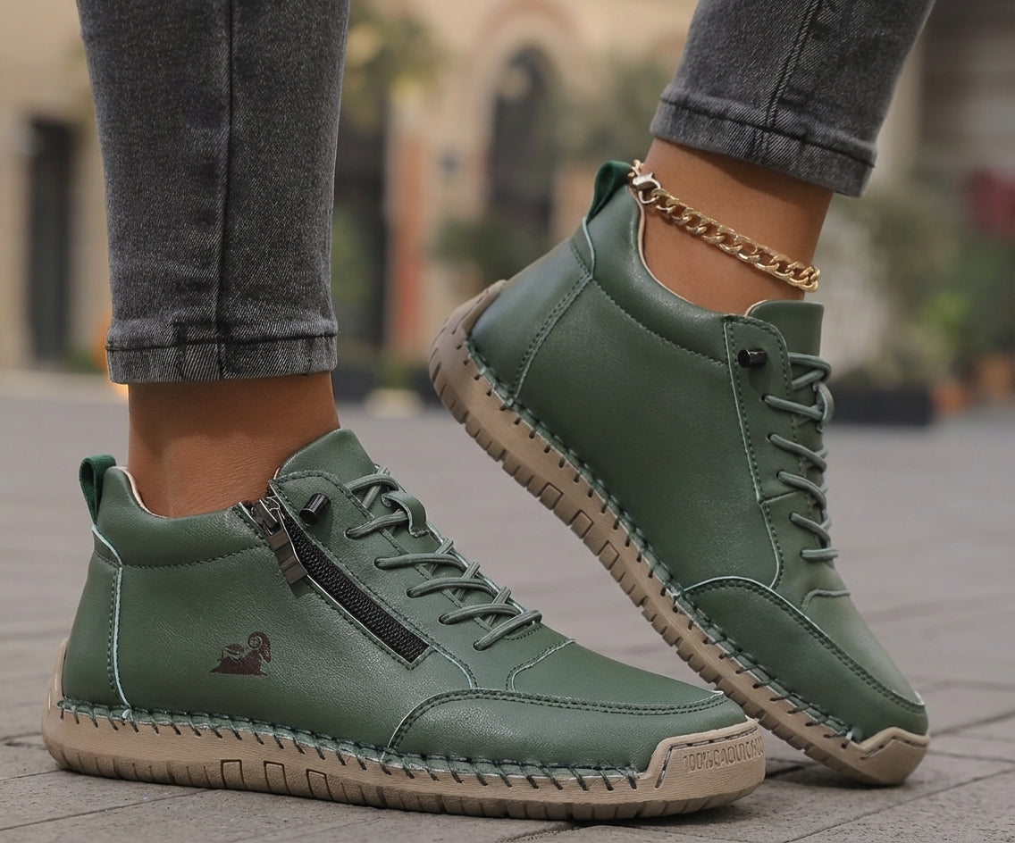 Chaussures de marche décontractées à fermeture zippée latérale pour femme