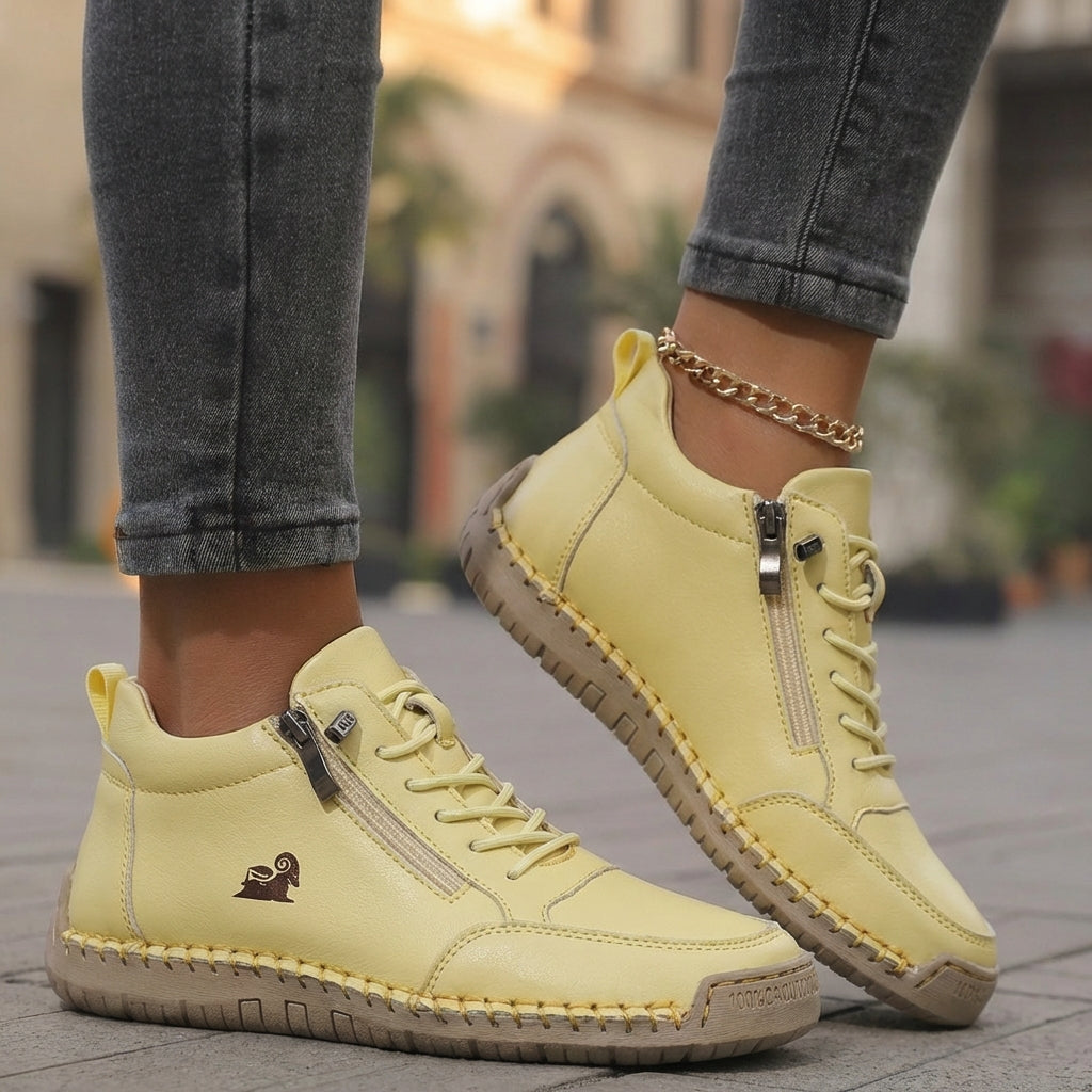 Chaussures de marche décontractées à fermeture zippée latérale pour femme