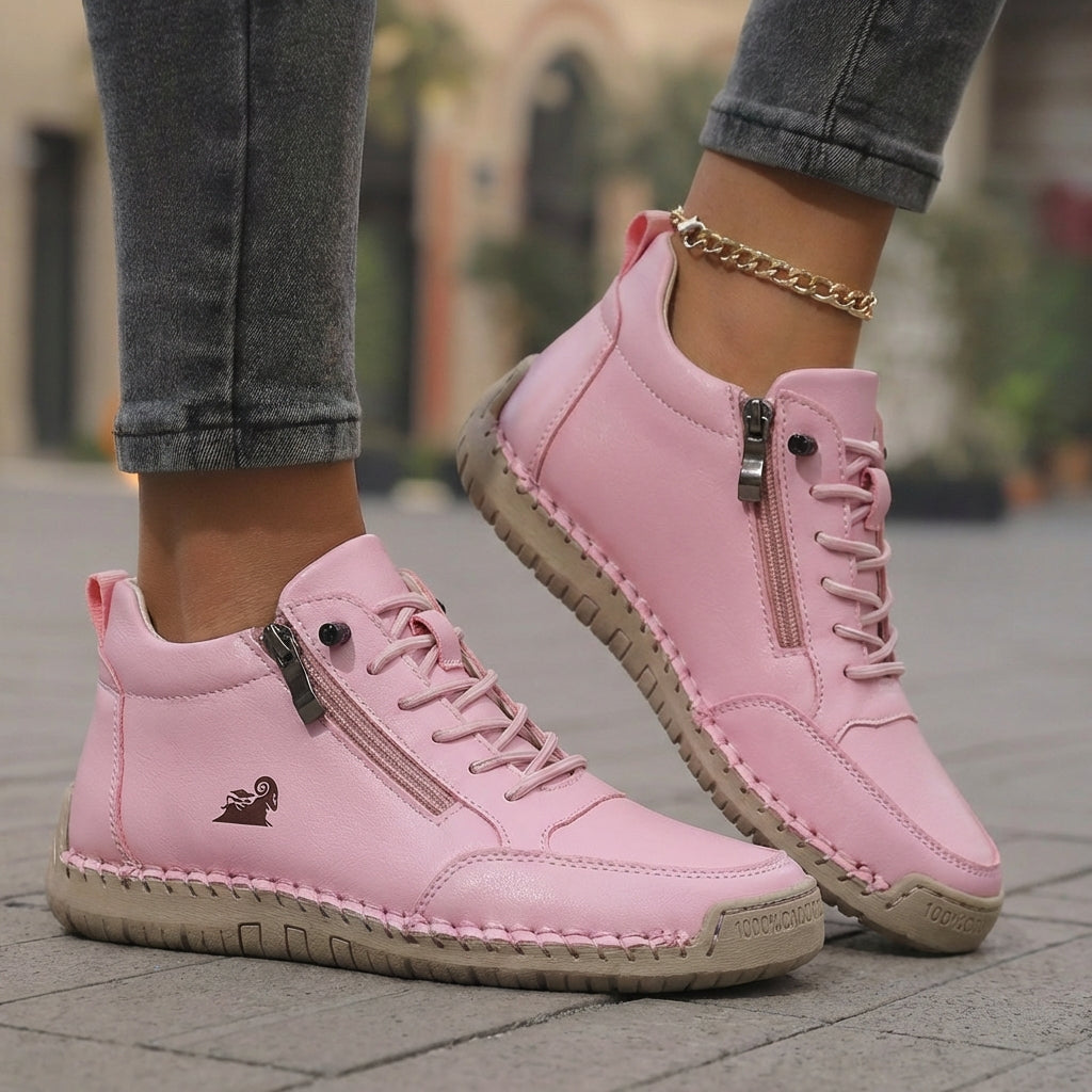 Chaussures de marche décontractées à fermeture zippée latérale pour femme