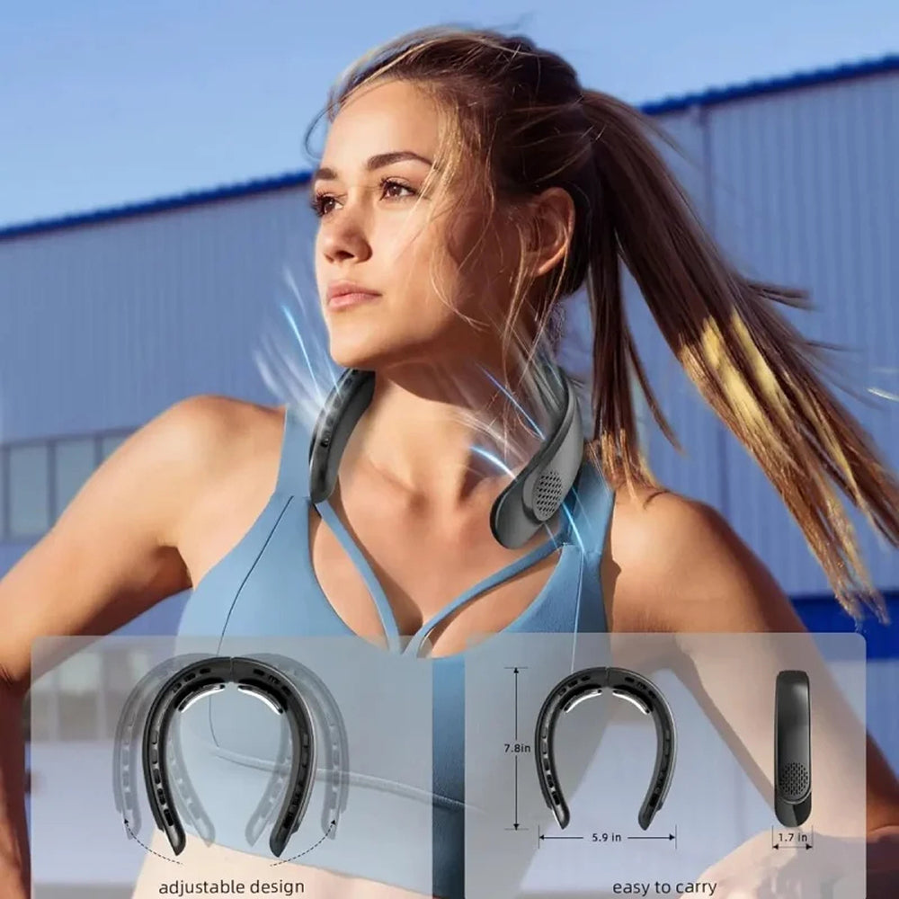 Portable Neck Fan with ABS Plastic Hands-Free Cooling for Summer