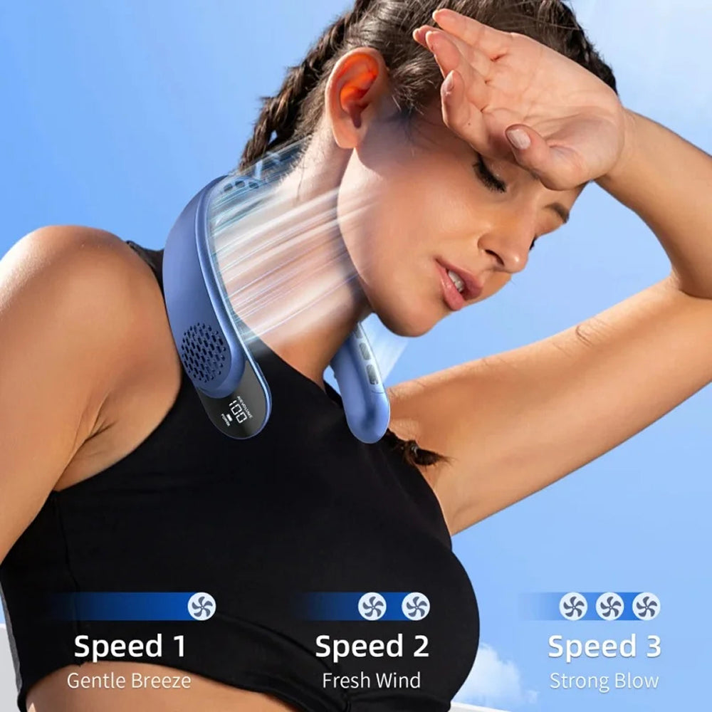 Portable Neck Fan with ABS Plastic Hands-Free Cooling for Summer