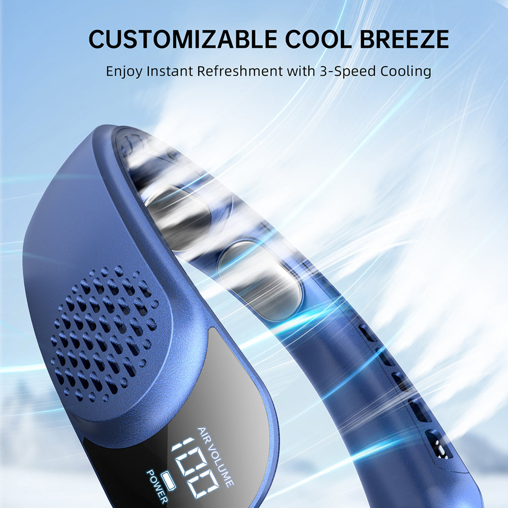 Portable Neck Fan with ABS Plastic Hands-Free Cooling for Summer