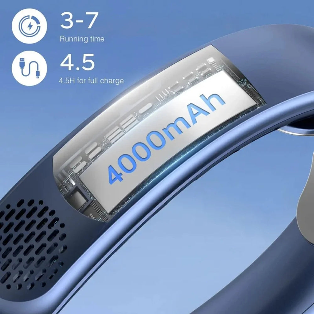 Portable Neck Fan with ABS Plastic Hands-Free Cooling for Summer