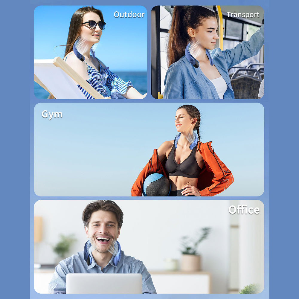 Portable Neck Fan with ABS Plastic Hands-Free Cooling for Summer