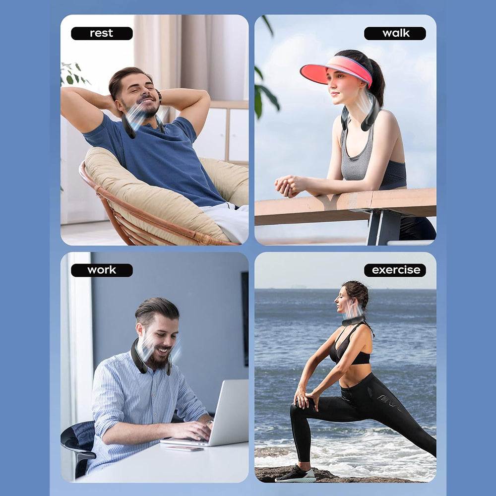 Portable Neck Fan with ABS Plastic Hands-Free Cooling for Summer