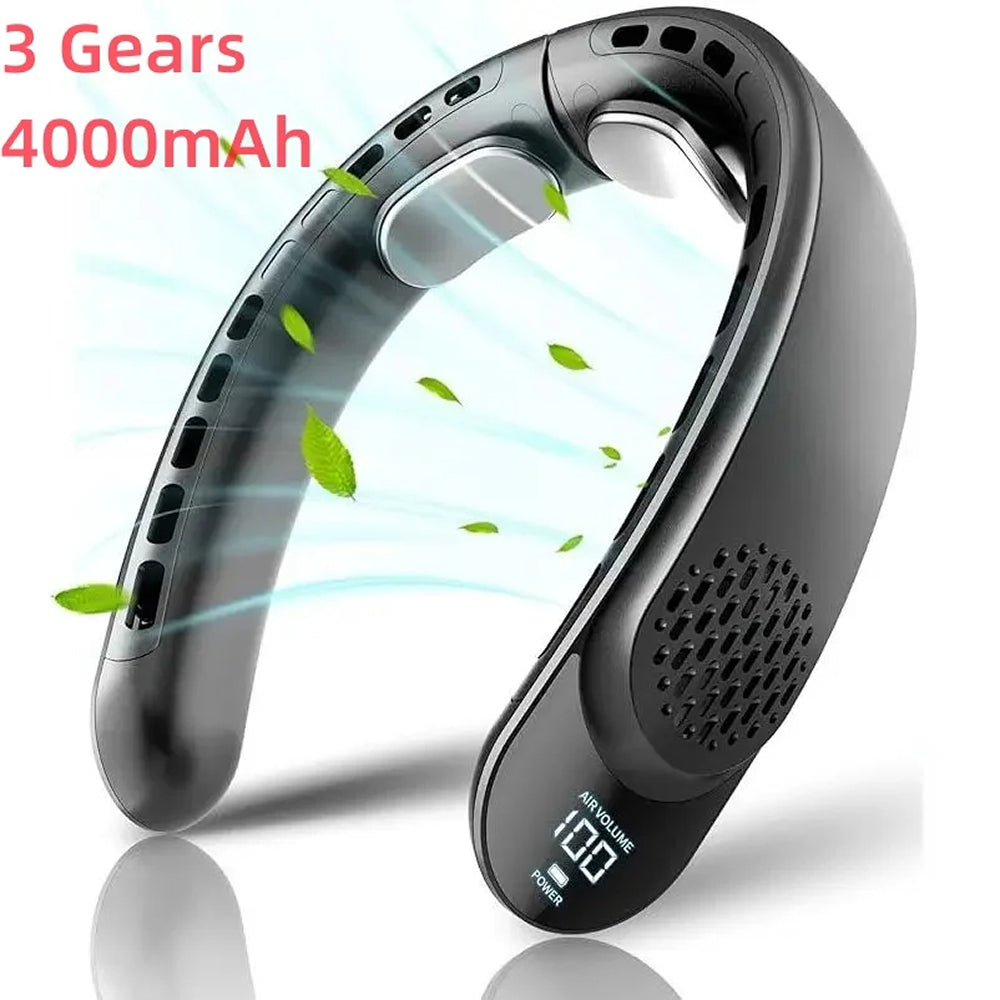 Portable Neck Fan with ABS Plastic Hands-Free Cooling for Summer