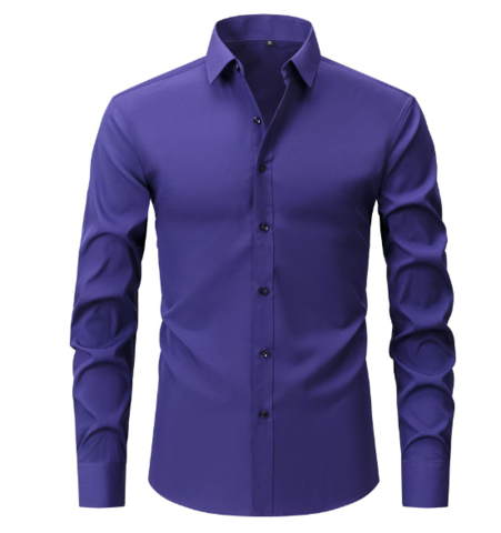 Chemise habillée ajustée à manches longues et boutonnage sur le devant pour homme