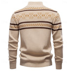 Cardigan en maille à motif Fair Isle pour homme | Col montant et fermeture éclair intégrale