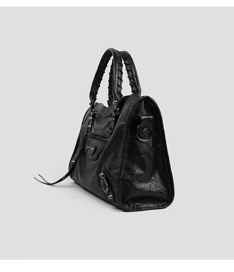 Women's PU Leather Duffel Bag with Crossbody Strap