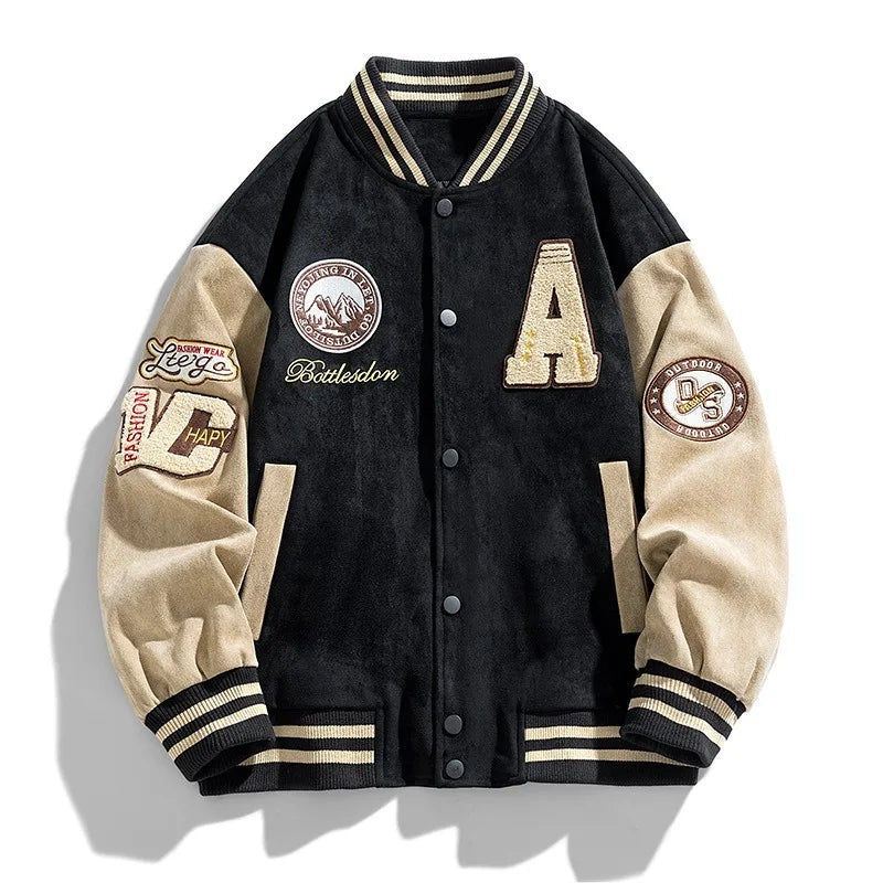 Blouson bomber universitaire pour homme avec écussons brodés