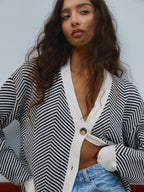 Women's Oversized Herringbone Cardigan
