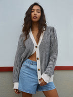 Women's Oversized Herringbone Cardigan