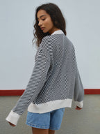 Women's Oversized Herringbone Cardigan