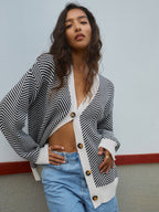 Women's Oversized Herringbone Cardigan